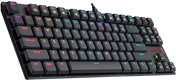 REDRAGON K607 APS TKL Low Profile Mechanical Gaming Keyboard - RGB Backlit - Blue Switches - Type C Detachable Cable