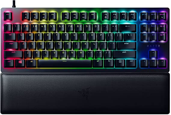 Razer Huntsman V2 TKL Tenkeyless Gaming Keyboard: Fastest Keyboard Switches Ever - Linear Optical Switches - Doubleshot PBT Keycaps - Ergonomic Wrist Rest - Classic Black