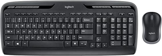 Logitech MK330 Wireless Keyboard and Mouse Combo, QWERTY Spanish Layout - Black