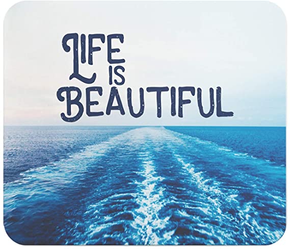 Loud Universe Life Is Beautiful Beach Fishing Rectangular Thick Flexible Mouse Pad