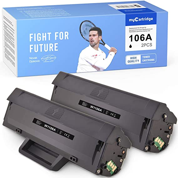 MyCartridge Toner Compatible for HP W1106A 106A [With Chip] for HP Laser MFP 135a 135w 137fnw 135r HP Laser 107a 107w 107r (2 Black)