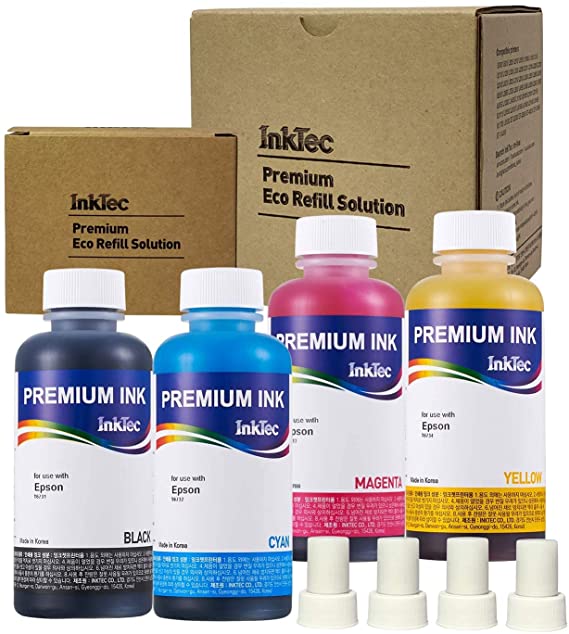 InkTec Premium Ink 100ML 4 Colors(CMYK) - Compatible with Epson EcoTank & L Series Printers | Epson L Series, EcoTank, Workforce, Workforce Pro, Stylus Photo Series