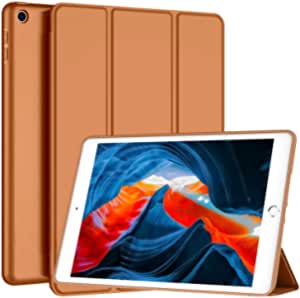Smart Case Compatible with iPad Air 2 (2nd Generation), Smart Case Flip Cover Leather Case Soft TPU Back And Trifold Stand With Auto Sleep (Brown)