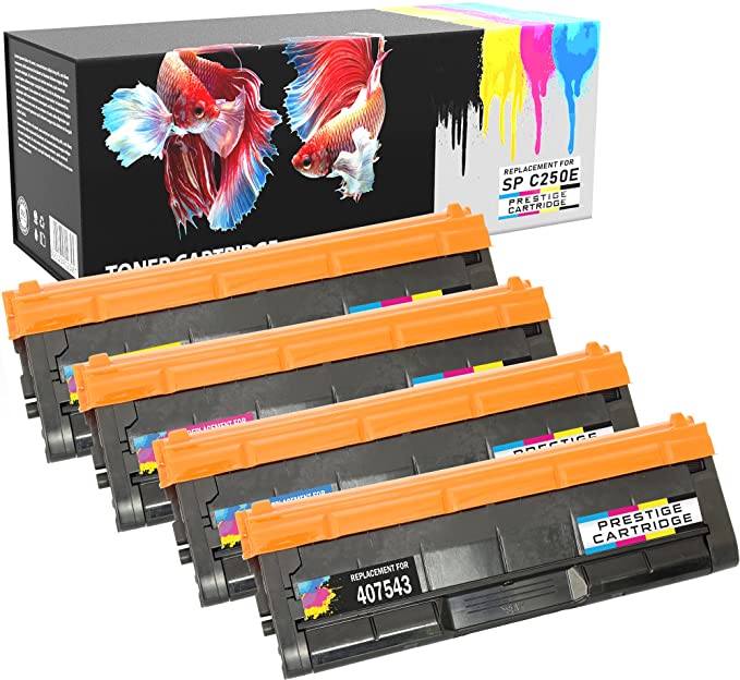 Set of 4 Compatible Laser Toner Cartridges for Ricoh SP C250, SP C250DN, SP C250DNW, SP C250SF, SP C250SFw