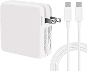61W USB C Charger Power Adapter, Laptop Mac Book Pro Charger Compatible for Mac Pro 13/12 Inch, Mac Air 13 inch 2020/2019/2018, Including 6.6ft USB C Charging Cable(6.6ft/2m) C4