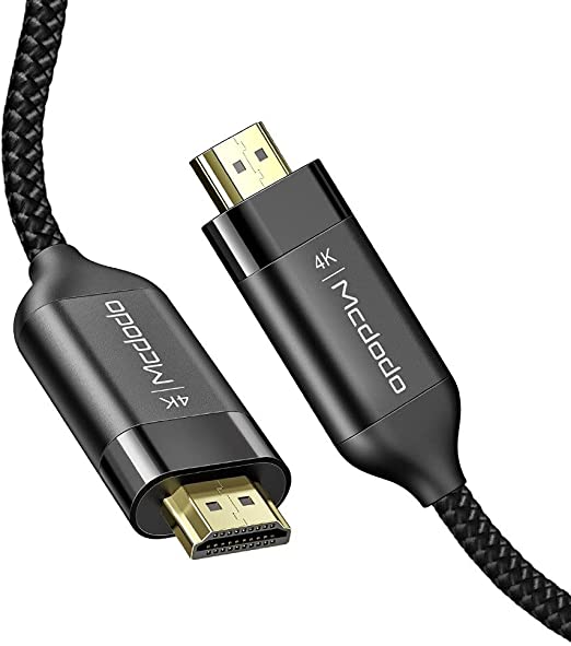 MCDODO HDMI Cable 4K 2 METERS, High Speed Braided Nylon HDMI 2.0 Cable, Full HD 1080p, HDR, HDCP 2.2, 4K UHD 2160p, Suitable for PS3 PS4 Xbox One 360 HDTV Apple TV Roku Boxee Switch Computers