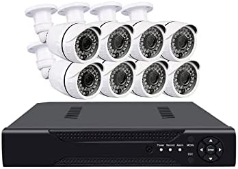 Wired Surveillance Cameras Record and Surveillance 8 Camer