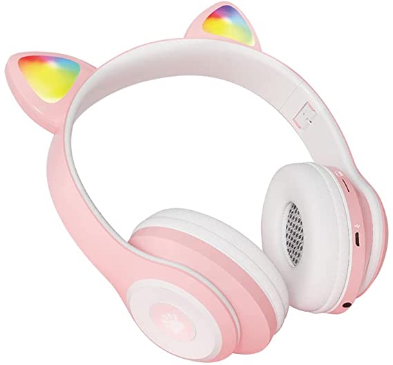 2022 CAT EAR HEADSET CT-930 WITH FOUR DIFFERENT COLORS AND 7 LED COLOR (PINK)