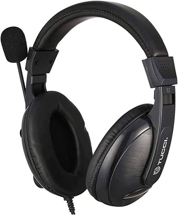 Tucci TC-L2688MV Wired Stereo Headset with Microphone - Black