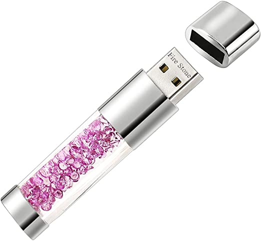 Lovely Diamond USB 2.0 Flash Drive Data Storage Memory Stick USB Stick Pendrive Gift (16GB, Purple)