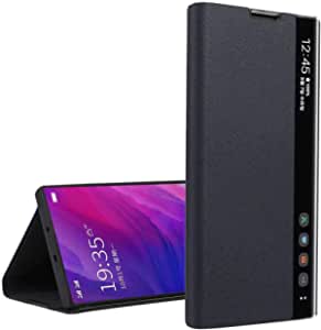 Sweau Case for Galaxy S20 Plus Leather, Holster Flip Stand Smart Clear Standing View Cover Ultra Thin 360 Full Body Protective Case Silicone TPU Shockproof Mobile Phone Case for Galaxy S20 Plus