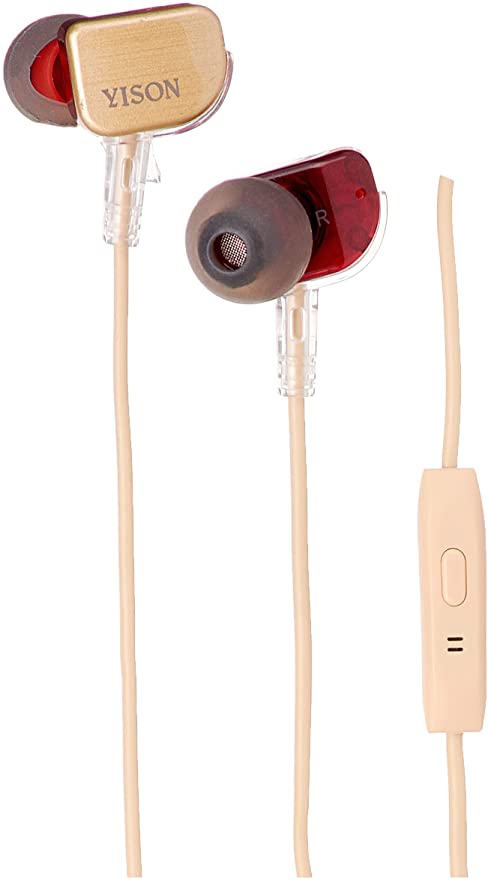 Yison X600 Wired Earphone With Multifunction Button And Microphone - Gold