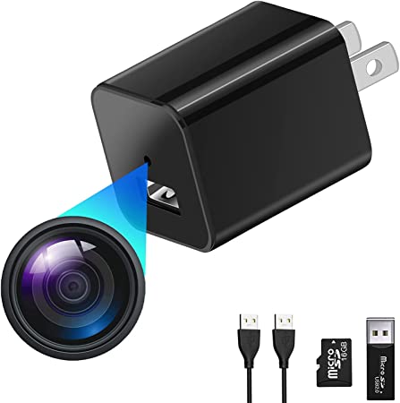 USB Security Camera- HD1080P Camera with Motion Detection USB Charger Surveillance Cameras Nanny Cam for Home Security, with 16GB MicroSD Card-01