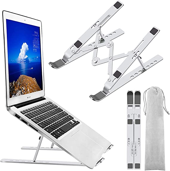 Compatible with MacBook Air Pro, HP Lenovo Dell Laptop Stand, 10 to 15.6 Inch Laptops and Tablet (Silver)