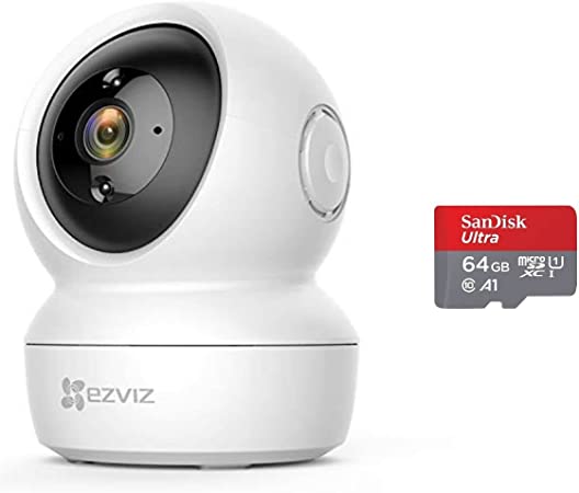 HIKVISION Full HD C6N Wireless Camera with 64GB Memory Card 360⁰ View Pan Tilt Indoor Home Camera with Night Vision| Motion Alert on Mobile| 256 GB Slot| Two Way Audio| Sleep Mode (25 Days Storage)