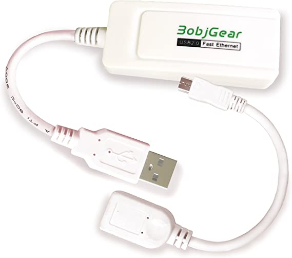 BobjGear USB to RJ45 Ethernet Adapter and Matching Micro-USB-OTG Cable for Android Tablets, Chromebooks, UltraBooks, Windows, Linux, Mac, Chrome OS, Android TV Sticks; Model 2 (USB-A and OTG Cable)