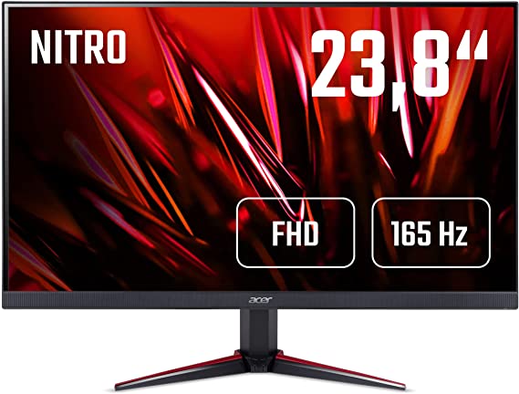 Acer Nitro Gaming Monitor 24in 165Hz 1ms VRB IPS Flat 1080P FreeSync 2HDMI 1DP 250Nit