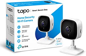 TP-Link Tapo Mini Smart Security Camera, Indoor CCTV, Works with Alexa&Google Home, No Hub Required, 3MP(2304 × 1296) High Definition, 2-Way Audio, Night Vision, SD Storage, Device Sharing(Tapo C110)
