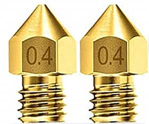 3D Printer MK8 Extruder Brass Nozzle, 0.4mm, 2 Pieces