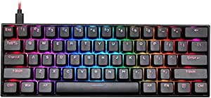 Anne Pro 2 Bluetooth 5.0 Type-C RGB 61 Keys Mechanical Gaming Keyboard Cherry Switch (Black, GateronBrown)