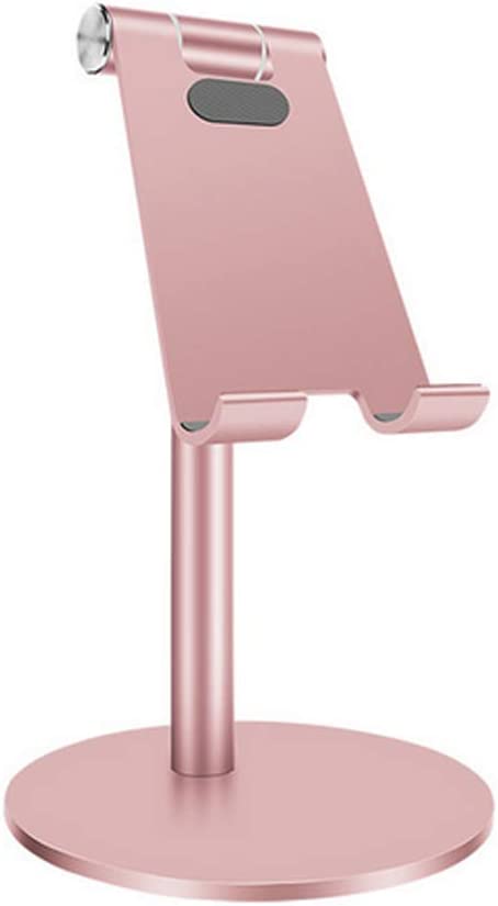 Cell Phone Stand for Desk, Tablet Stand Holder,Height Adjustable Rotating Aluminum Dock for Recording and viedo Compatible with 3.5-12.9 inch iPad iPhone Samsung, Microsoft pro,Kindle (Rose Gold)