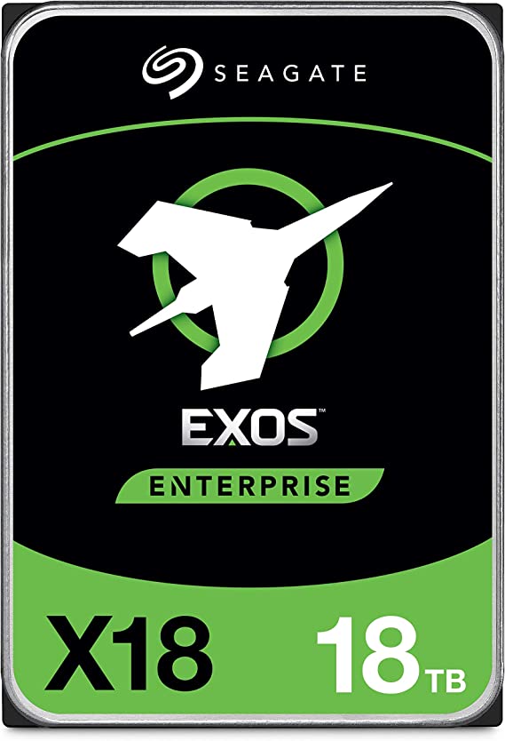 Seagate Exos X18 Enterprise Class, 18TB, Enterprise Internal Hard Drive, SATA, 3,5" 6Gbit/s, 128MB cache ((ST18000NM000J)
