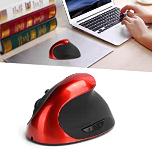 Wireless Optical Mouse, Comfortable Wireless Mouse Optical Vertical Mouse Easy To Use Smart Optical Mouse for Office for Family(red)