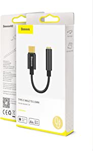 Baseus Adapter USB-C to 3.5mm Audio Jack Converter Cable for Microsoft Surface Pro 8 / 7 / X / Go2 - 9 cm - Black