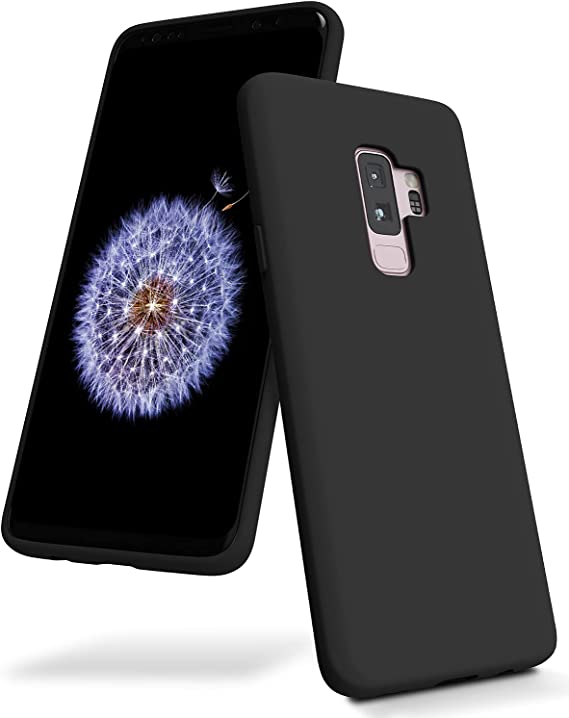 Goospery Liquid Silicone Case for Galaxy S9 (2018) Silky-Soft Touch Full Body Protection Shockproof Cover Case with Soft Microfiber Lining (Black) S9P-SLC-BLK