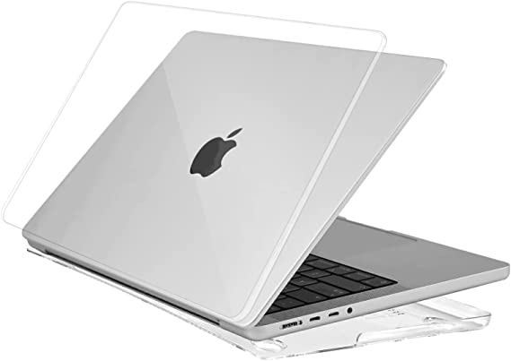 EooCoo Case compatible for NEW Macbook Pro 16 inch M1 A2485 with Touch ID, 2021 Release, Plastic Hard Shell, Smooth Shiny Surface, Crystal Clear