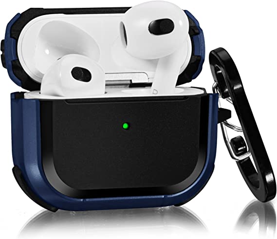 Cool Armor for AirPods 3 Case, CAGOS Shockproof AirPod Gen 3 Cases iPod 3 Earbuds Hard Cover for Men Women Compatible with Apple Air Pod 3rd Generation Charging Case 2021 (Blue)