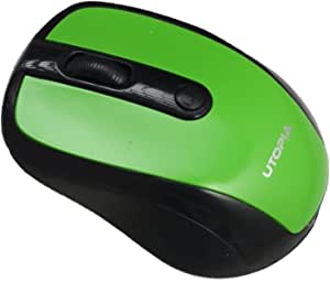 Utopia U-7 Wireless Optical Mouse For PC & Laptop - Black Green