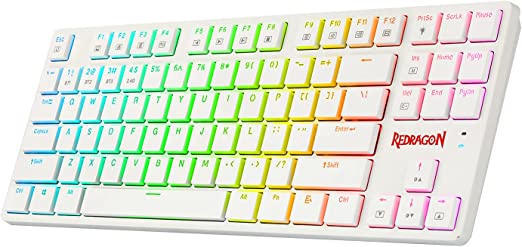 Redragon K539 Anubis Wireless RGB Mechanical Gaming Keyboard – Brown Switch - Wireless 2.4Ghz / Bluetooth 5.0 / Wired Type C (White)