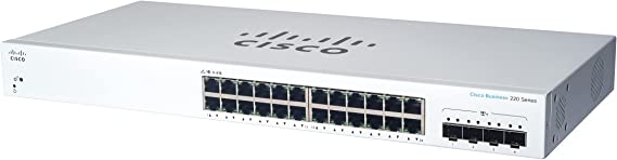 CISCO DESIGNED CBS220-24T-4X Smart Switch | 24 Port GE | 4x10G SFP+ | 3-Year Limited Hardware Warranty (CBS220-24T-4X-NA)