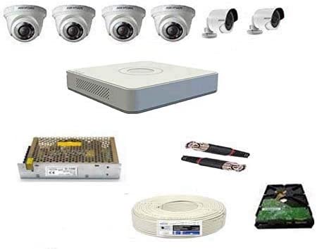 HIKVISION Full HD 2MP Cameras Combo KIT 8CH HD DVR+ 2 Bullet Cameras + 4 Dome Cameras+1TB Hard DISC+ Wire ROLL +Supply & All Required CONNECTORS