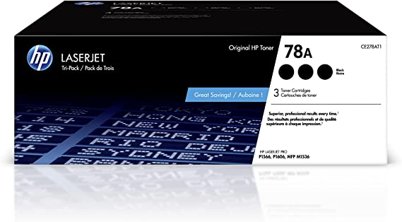 HP 78A | CE278AT1 | 3 Toner Cartridges | Black | Works with HP LaserJet Pro M1536, MFP P1606