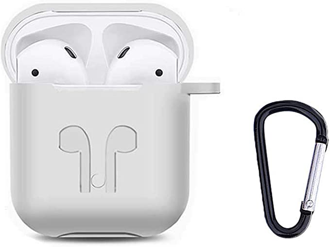 Burke Barry Compatible for AirPods case with Keychain.(White)