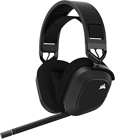 Corsair HS80 Wireless RGB Gaming Headset | Rechargeable Battery 20-Hours | 50mm Audio Drivers | Dolby Atmos Works on PC Only | Works With PC,MAC,PLAYSTATION 5/4