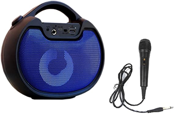 LED Light Up Bluetooth Headset - with Mike Karaoke Rechargable - AUX - Flash Player and Memory Card - Multicolor