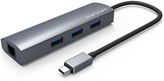 WAVLINK USB C Hub, 5-in-1 Type C Adapter with Gigabit Ethernet, 3 USB 3.0 Ports, DC Power Jack Mini Docking Station for USB Type-C Devices, Including New MacBook, ChromeBook Pixel and More