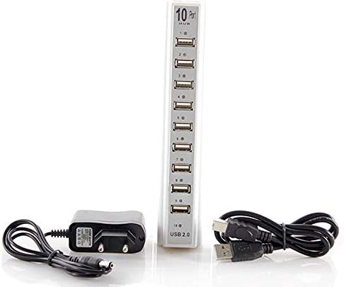 High Speed 10-port Usb Hub Usb 2.0 Powered For Pc Laptop 480 Mbps