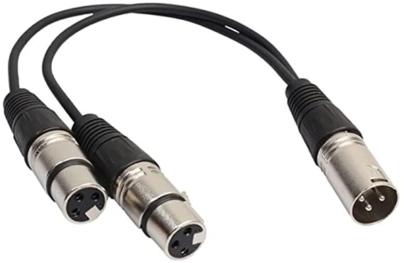 35Cm 3Pin Xlr Male to 2 Xlr Female Audio Extension Cable Y Splitter for Mic Mixer Recorder Dj Cable