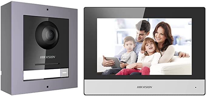 HIKVISION VDP 7-Inch Colorful TFT LCD Video Door Phone (White) DS-KIS602 Compatible with J.K.Vision BNC