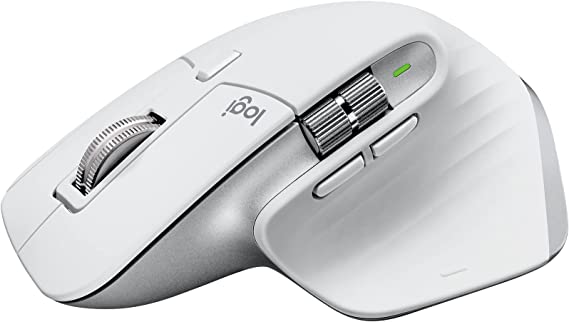 Logitech MX Master 3S Performance Wireless Mouse for Mac with Ultra-fast Scrolling, Ergo, 8K DPI, Track on Glass, Quiet Clicks, USB-C, Bluetooth, Windows, Linux, Chrome - Pale Grey