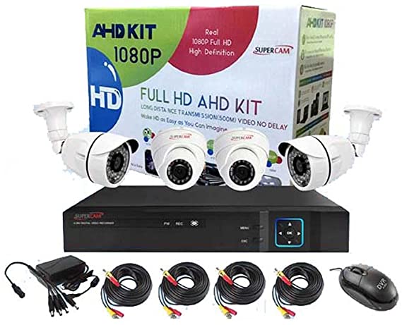 4-Channel Complete Security Surveillance DVR Kit, 4 Indoor Infrared Dome Cameras