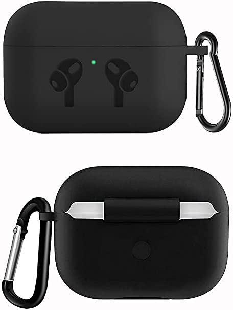 Techno Spark Soft Silicone Case Compatible for Airpods-pro Full Protective Shockproof Cover (Black) (Airpods or Earphone Not Included)