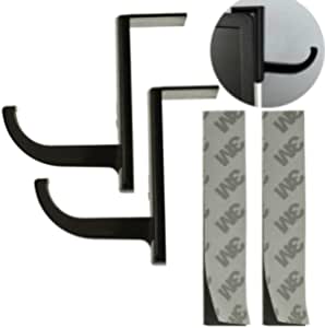 Akak Store 2 Pcs Black Headphone Headset Hanger Monitor Stand Holder Headset Stick-on Hook for Home and Office