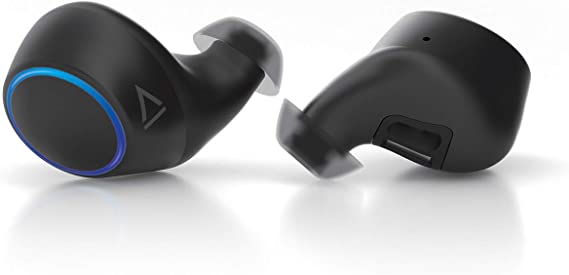 Creative Outlier Air TWS True Wireless Sweatproof Earphones, Bluetooth 5.0, aptX/AAC, Long Battery Life 30hrs Total, 10hrs Per Charge, Graphene Driver, Dual-Voice Calls, Siri/Google Assistant (Black)