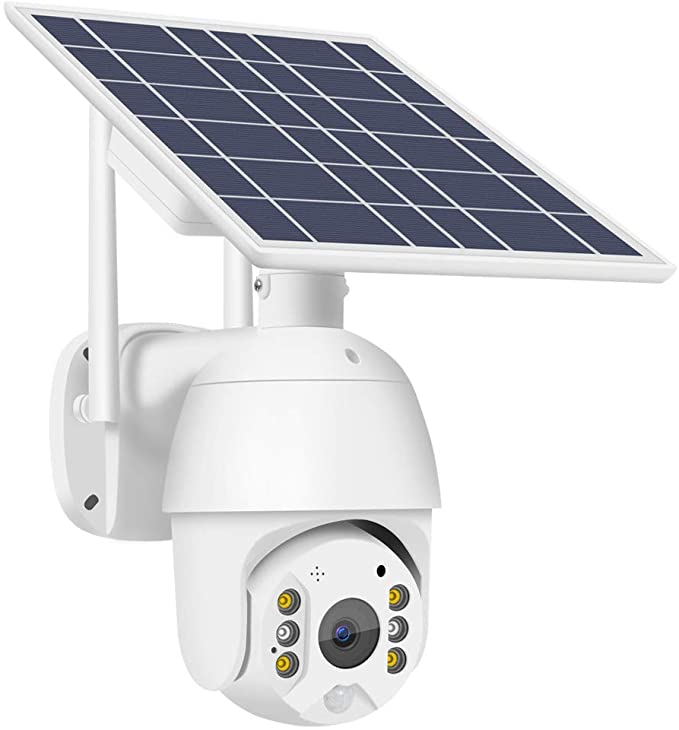 OSALADI High-definition Solar Surveillance Camera Night Vision Monitoring Camera (White)