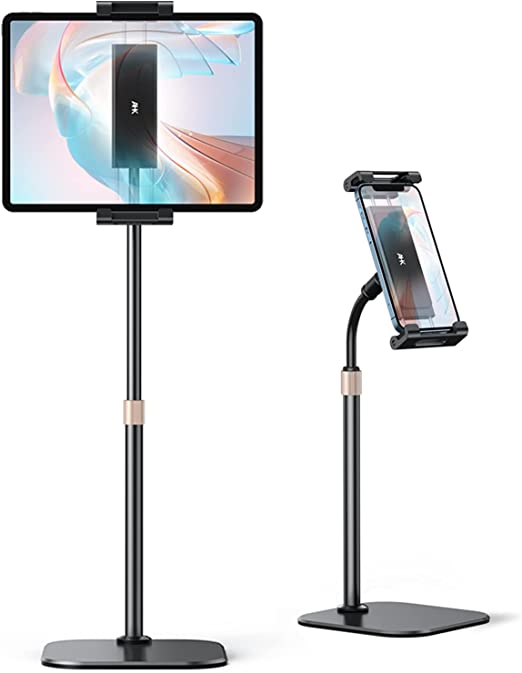 AHK Tablet Stand Holder, Angle Height Adjustable Tablet & Phone Stand for Desk, Thick Case Friendly iPad Holder Stand Compatible with(4.7-12.9") iPad,ipad Pro 12.9, Air Mini 4, iPhone, ,Kindle,Switch